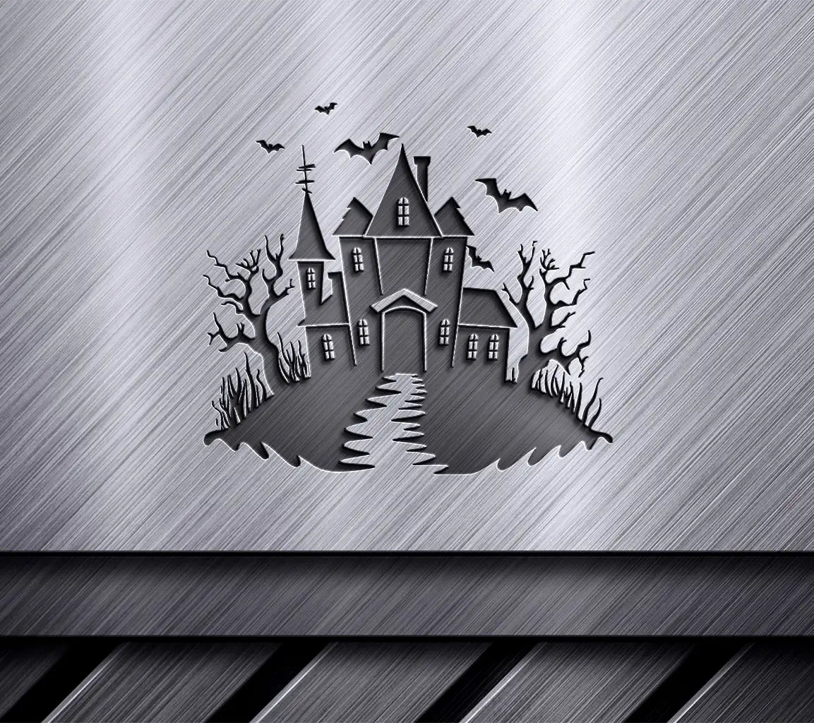 Haunted House with Bats SVG -  Vector Illustration SVG