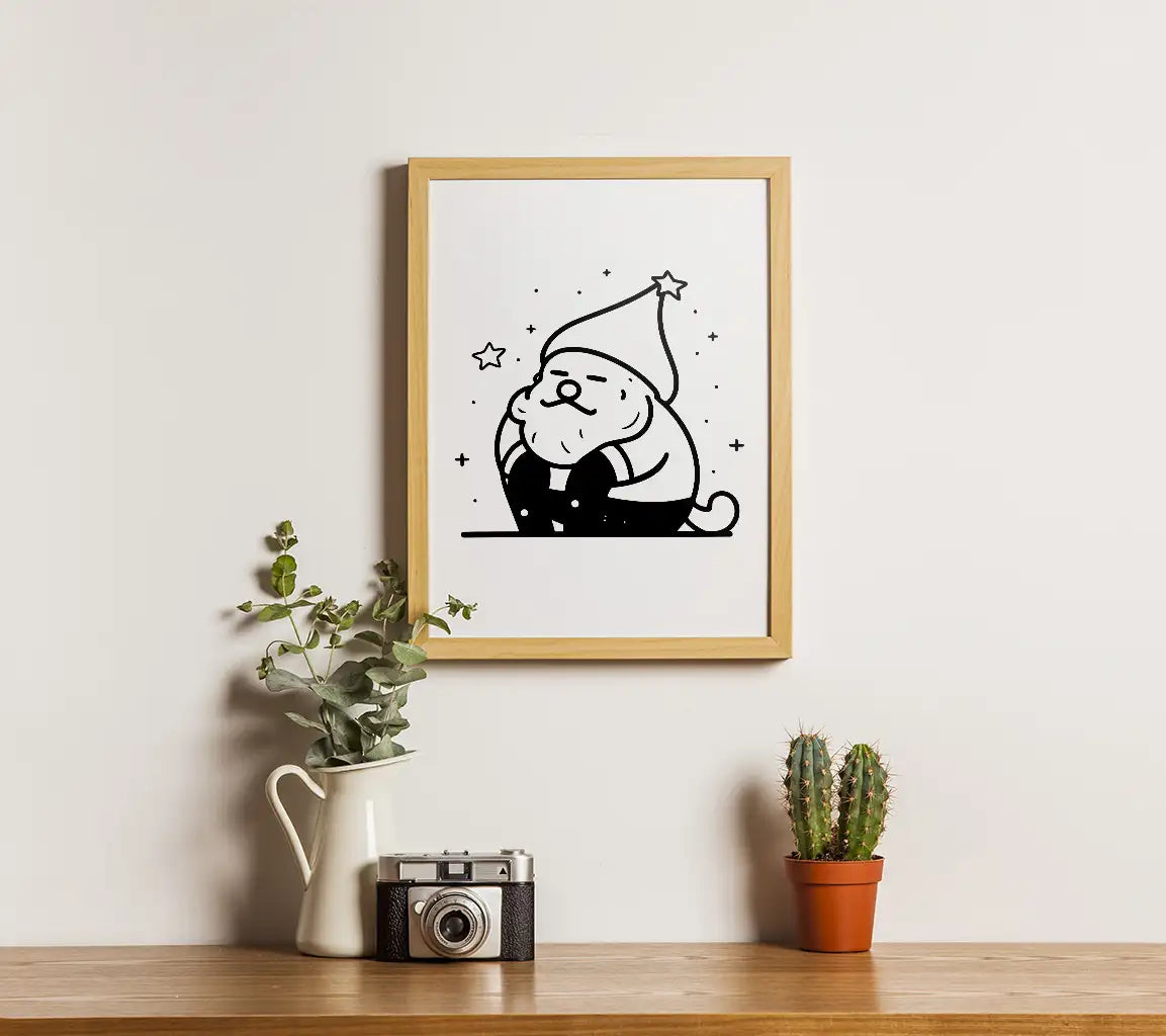  Dog in Santa Hat SVG - Christmas Vector Illustration SVG