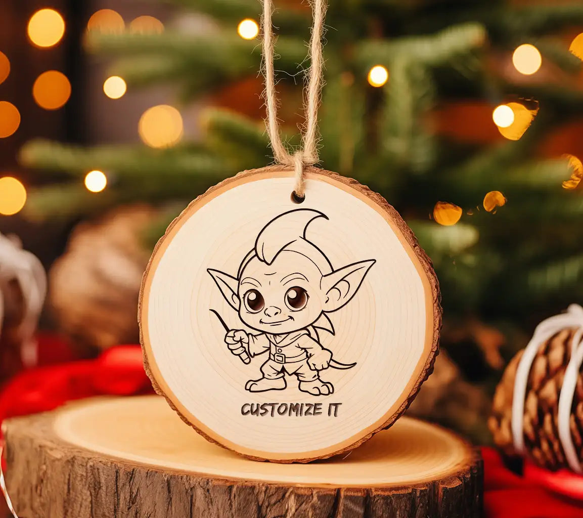 Cute Elf with Wand Coloring Page SVG -  Illustration SVG