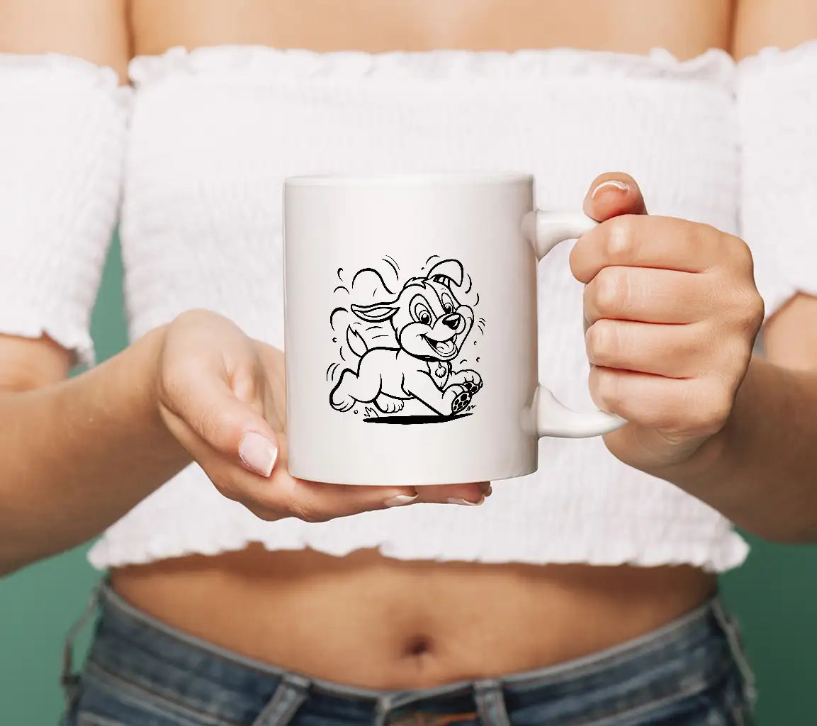 Cute Puppy Running Doodle SVG -  Dog Illustration for Kids SVG