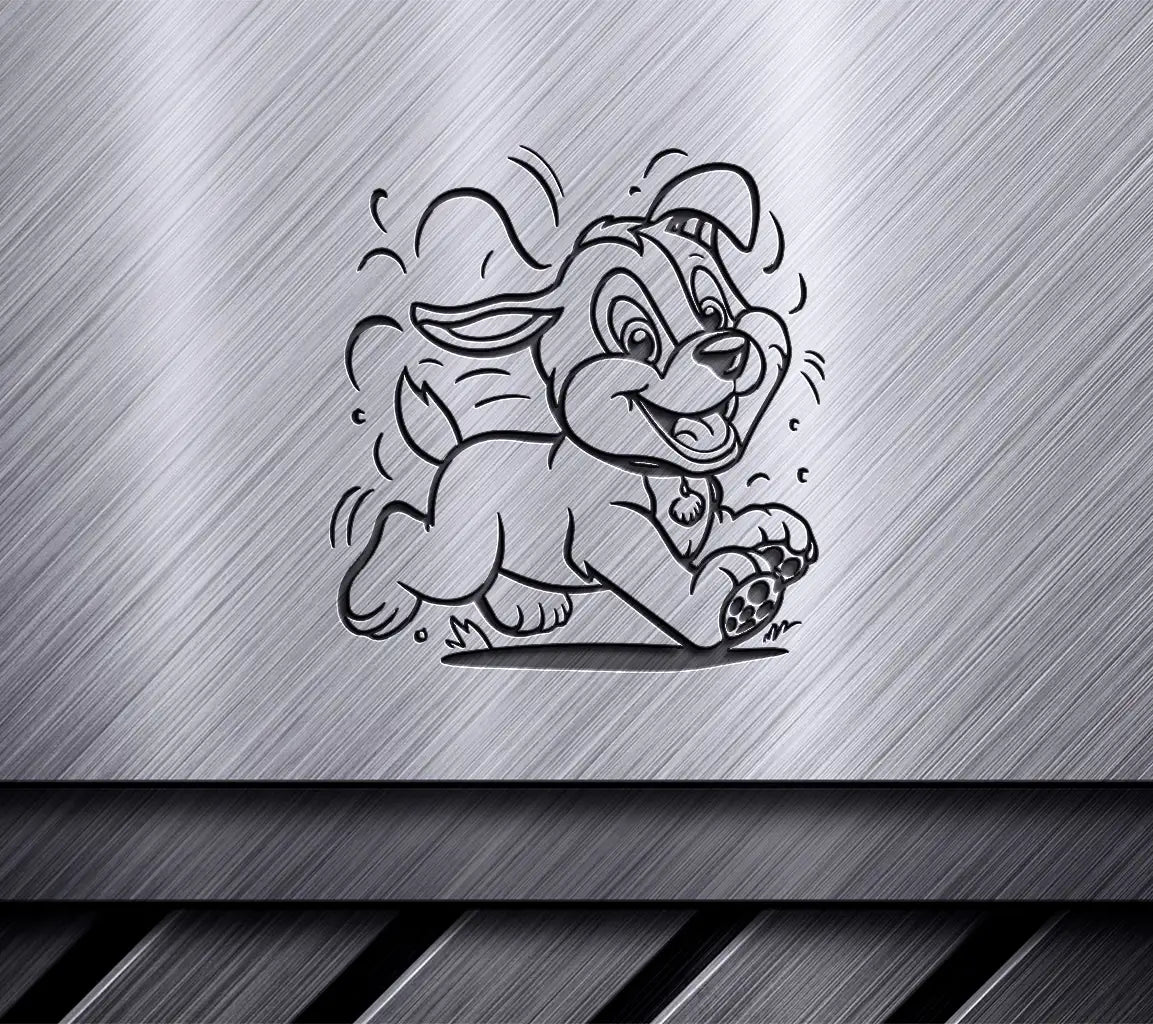 Cute Puppy Running Doodle SVG -  Dog Illustration for Kids SVG
