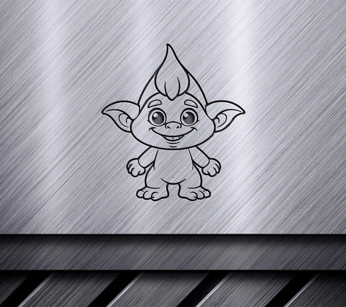 Smiling Troll Doodle SVG for Kids Coloring Pages SVG