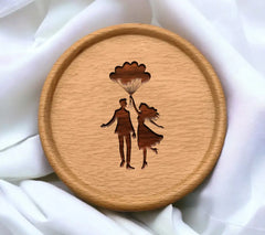 Romantic Couple Silhouette with Balloons SVG SVG