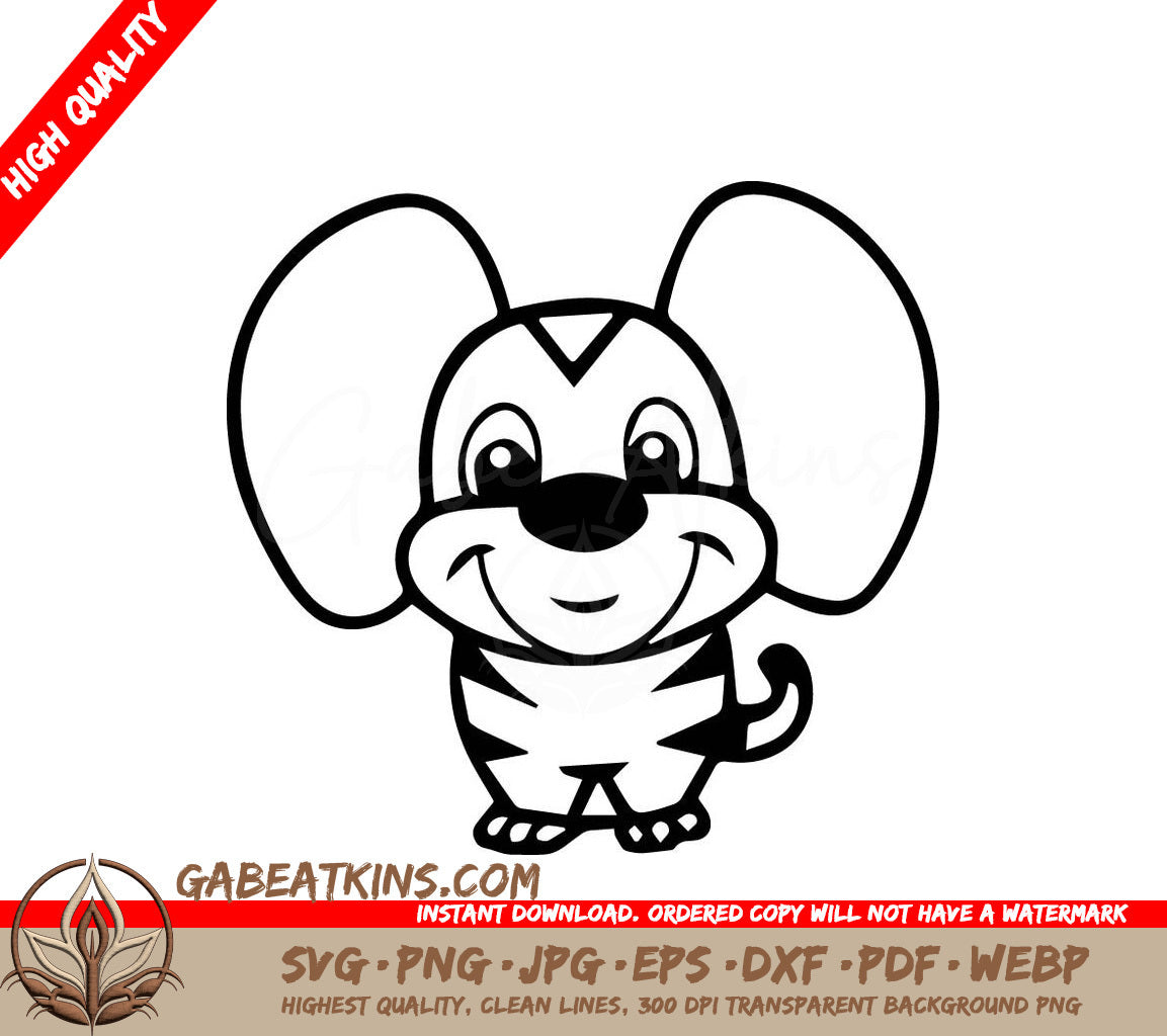 Smiling  Dog SVG - Vector Cartoon Illustration SVG