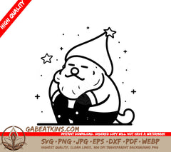  Dog in Santa Hat SVG - Christmas Vector Illustration SVG