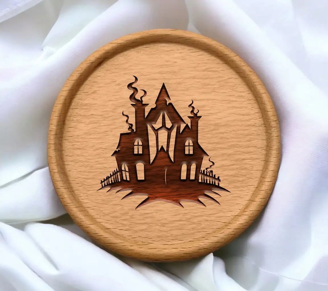 Haunted House with Smoke SVG -  Vector Illustration SVG