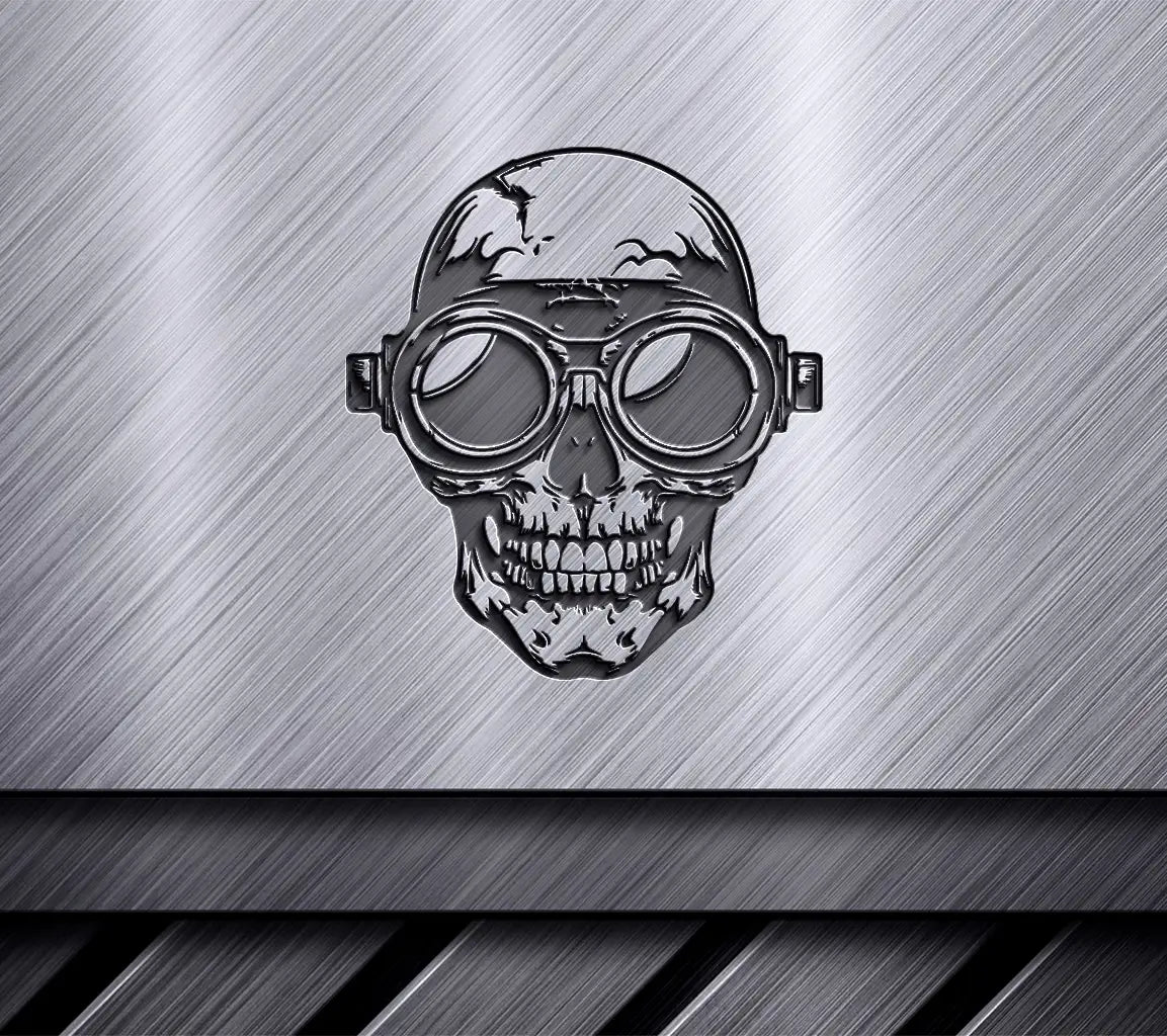 Vintage Skull with Goggles SVG -  Drawing SVG