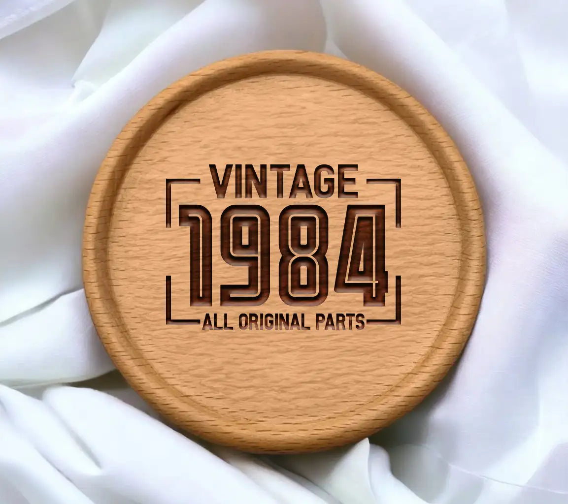 Vintage 1984 All Original Parts Design SVG - White Background SVG