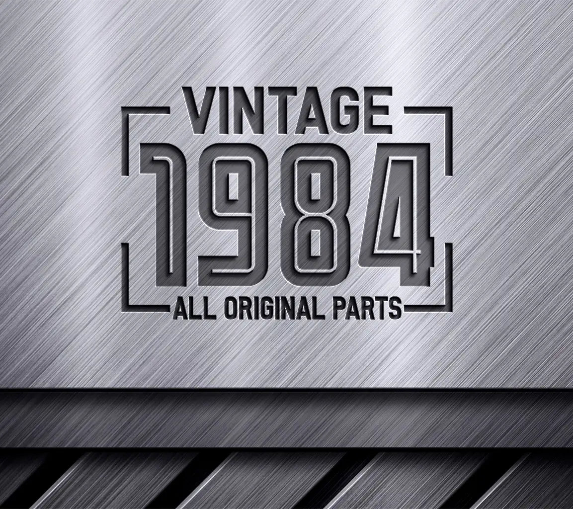 Vintage 1984 All Original Parts Design SVG - White Background SVG