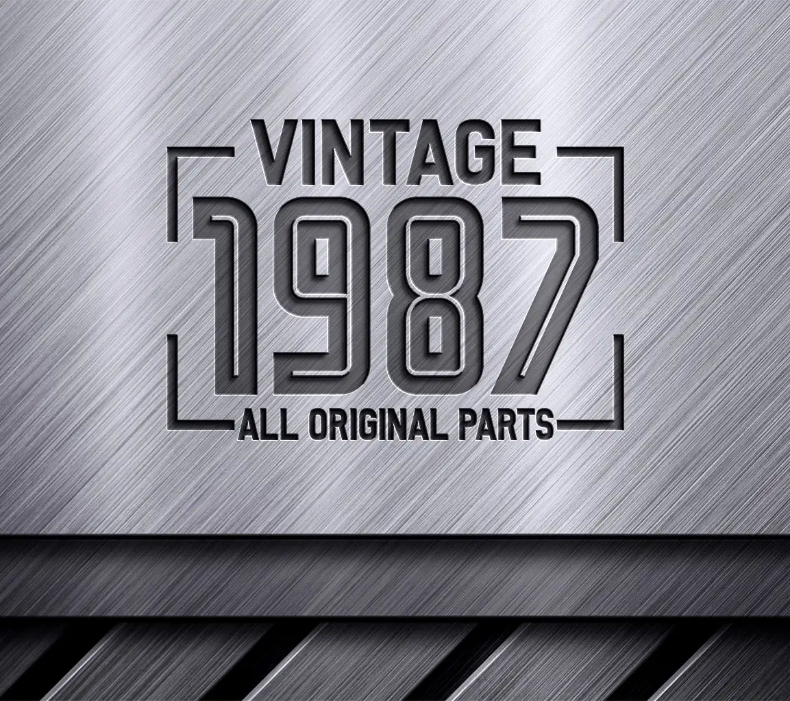 Vintage 1987 All Original Parts Design SVG - White Background SVG