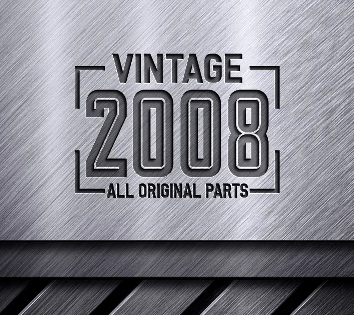 Vintage 2008 All Original Parts Design SVG - White Background SVG