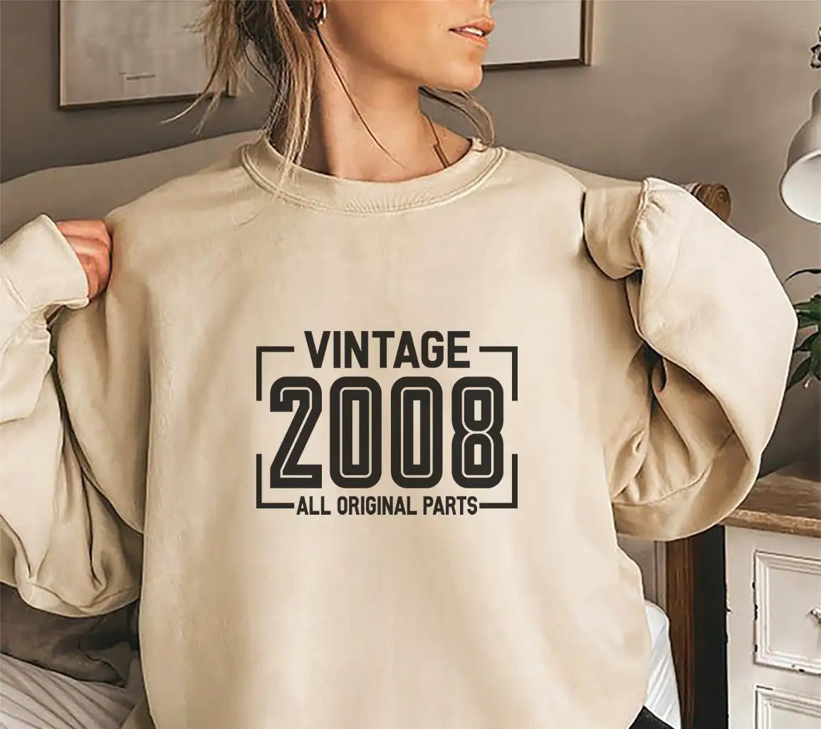 Vintage 2008 All Original Parts Design SVG - White Background SVG