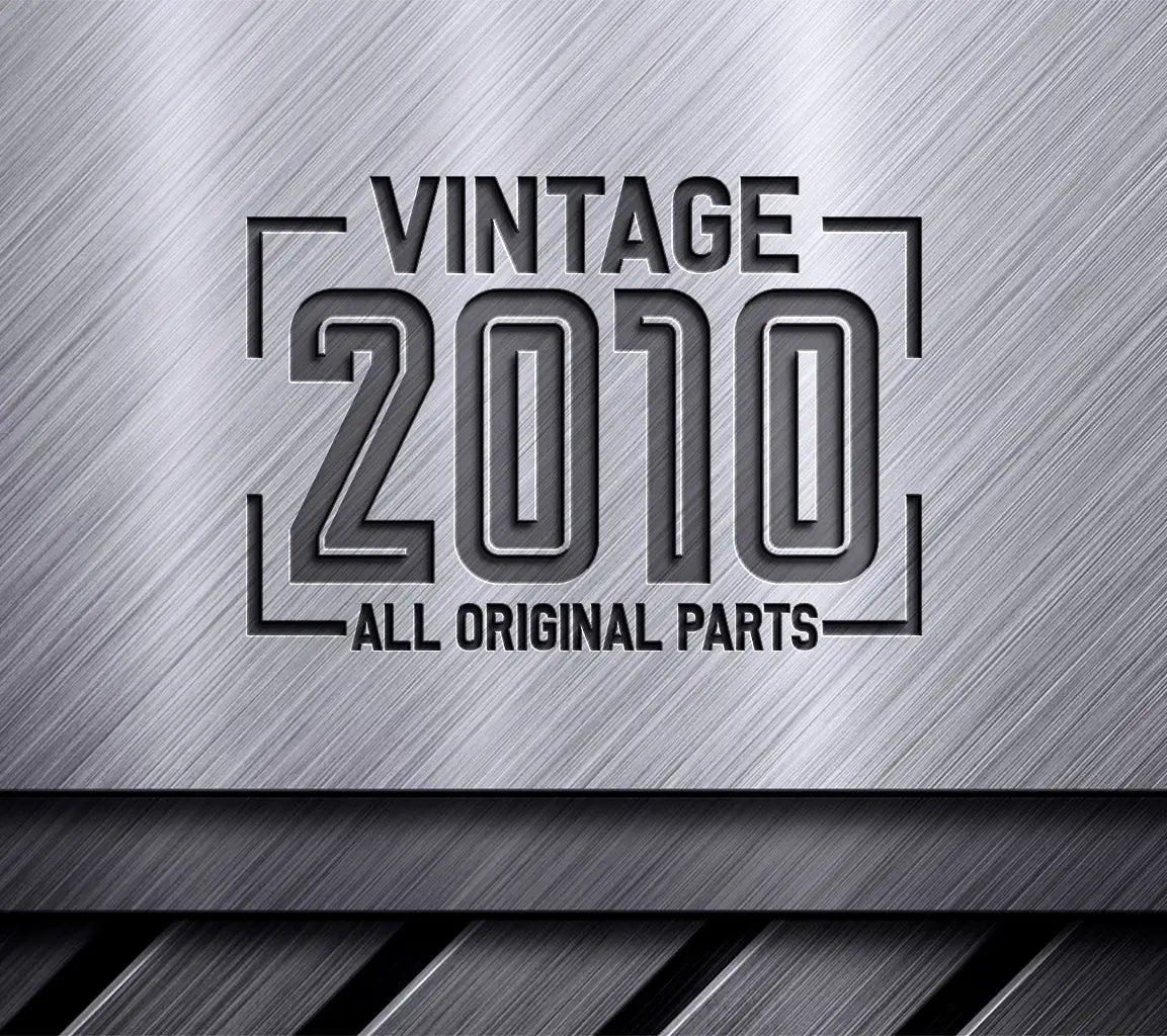 Vintage 2010 All Original Parts Design SVG - White Background SVG