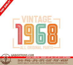 Vintage 1968 All Original Parts SVG Design SVG