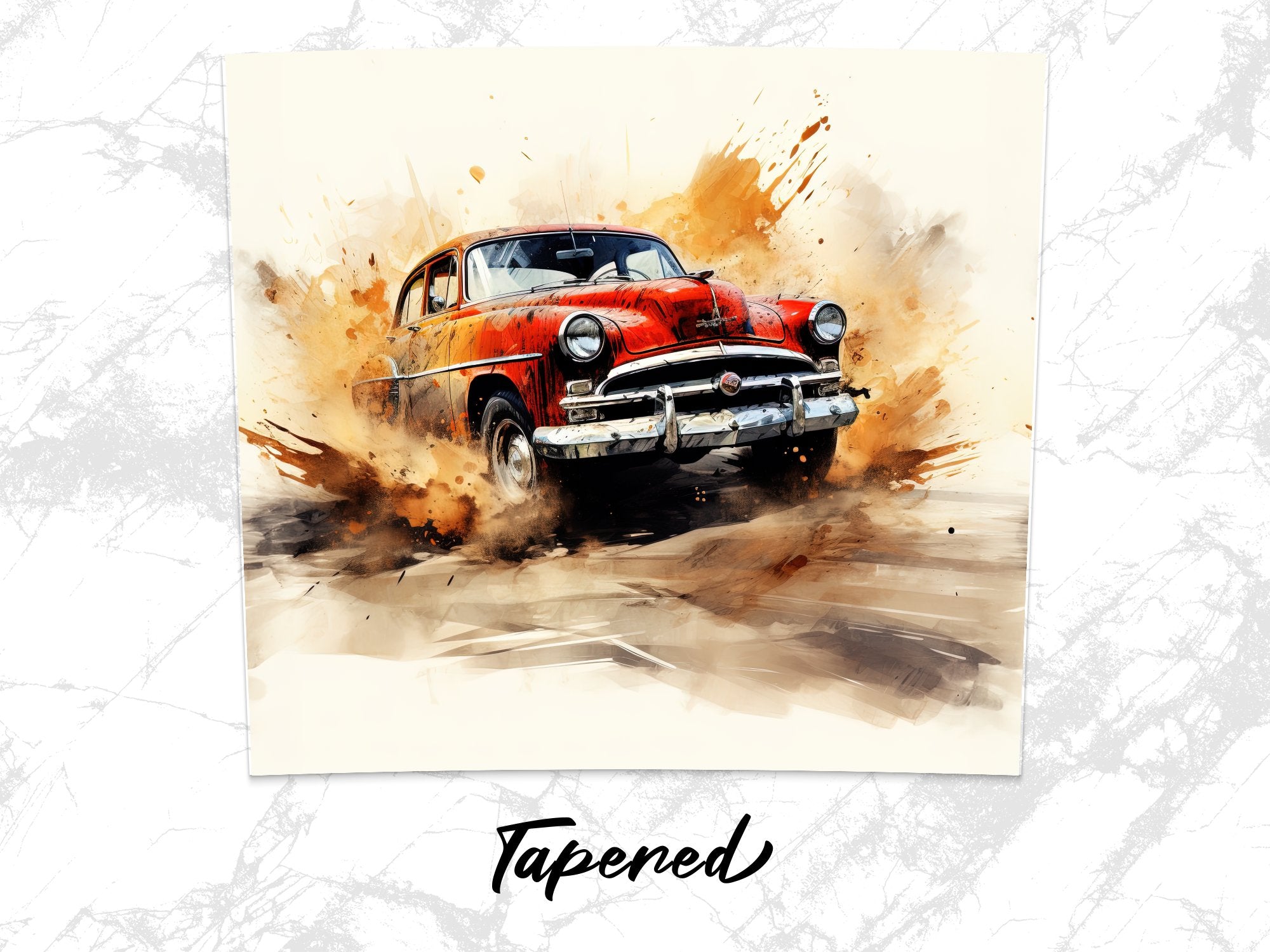 Vintage Sedan Explosion Watercolor Tumbler Wrap | 20oz Tumbler Wrap Sublimation Design PNG - Gabe Atkins Designs