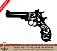 Vintage Gun Digital Design File (SVG, PNG, JPG, AI, PDF, DXF, EPS, WebP) 
