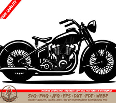 Vintage Motorcycle Digital Design File (SVG, PNG, JPG, AI, PDF, DXF, EPS, WebP) 
