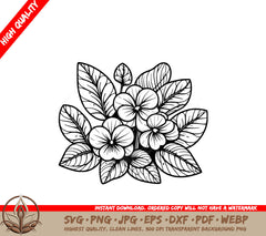 Violet Bouquet SVG Cut File 
