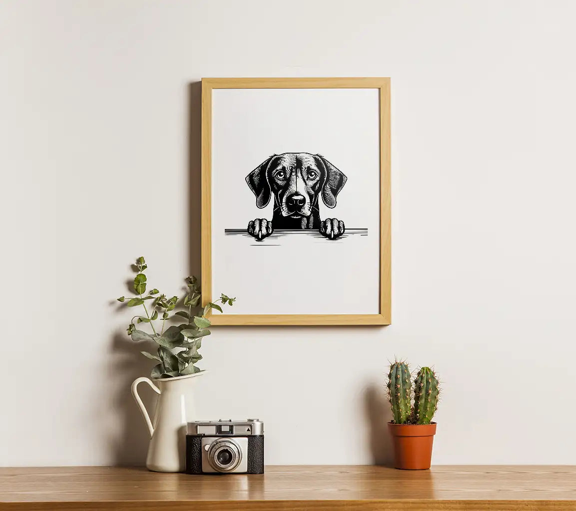 Vizsla Dog Peeking Over Table -  SVG SVG