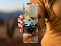 Watercolor Muscle Car Action Tumbler Wrap | 20oz Tumbler Wrap Sublimation Design PNG - Gabe Atkins Designs