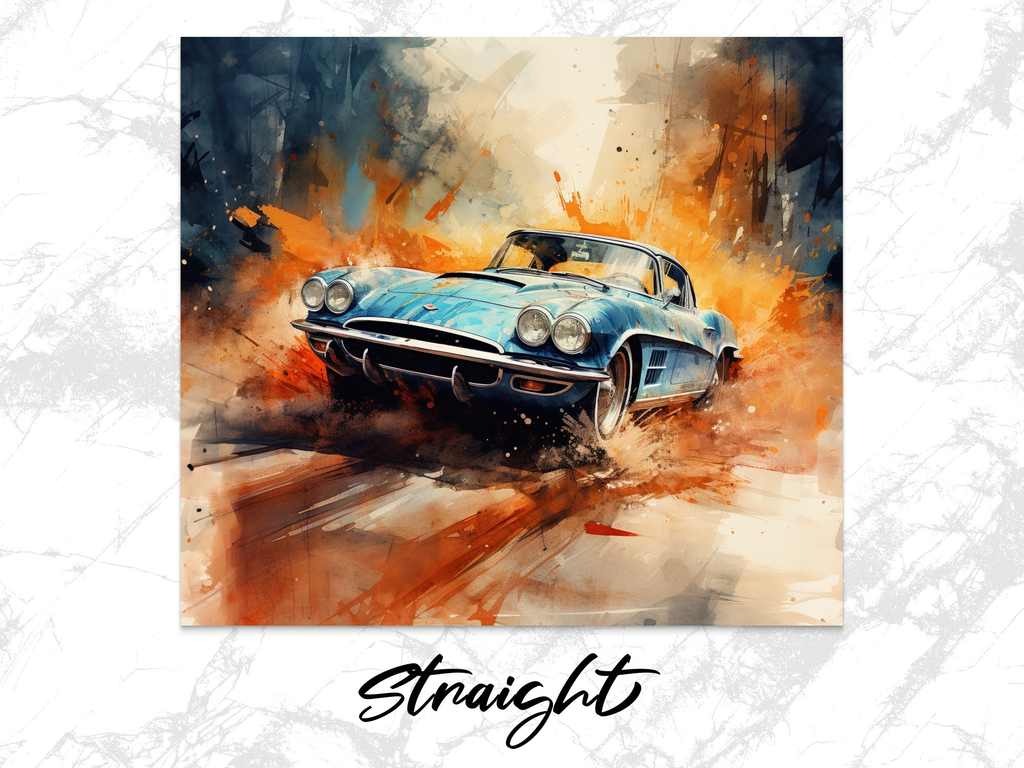 Watercolor Muscle Car Action Tumbler Wrap | 20oz Tumbler Wrap Sublimation Design PNG - Gabe Atkins Designs