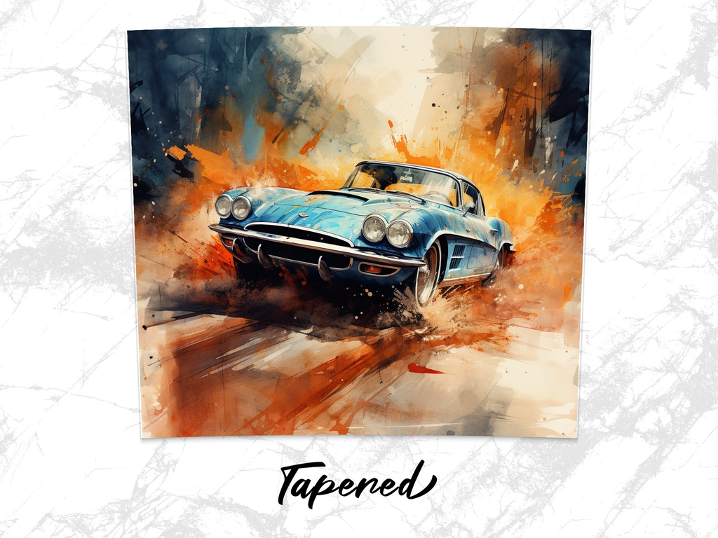 Watercolor Muscle Car Action Tumbler Wrap | 20oz Tumbler Wrap Sublimation Design PNG - Gabe Atkins Designs