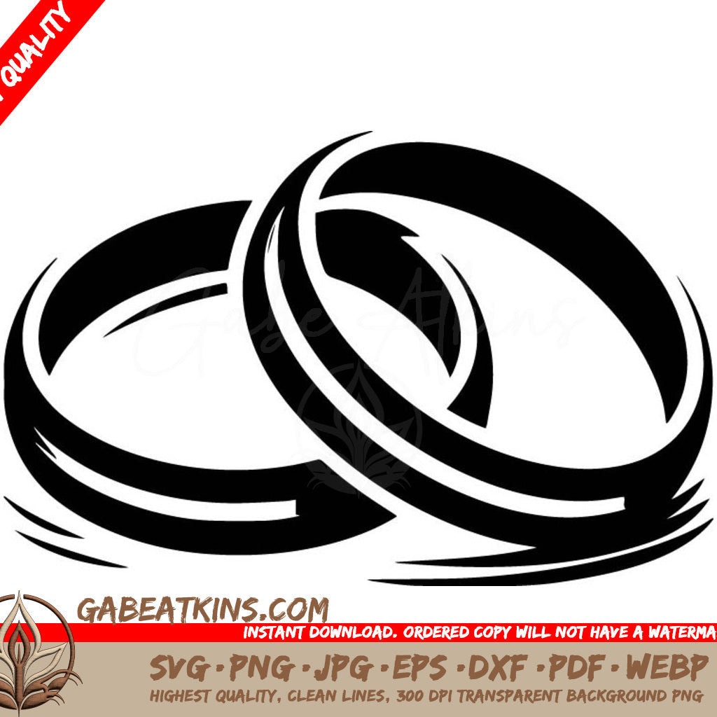 Two Wedding Rings On A White Background SVG - Wedding Rings SVG – Gabe ...