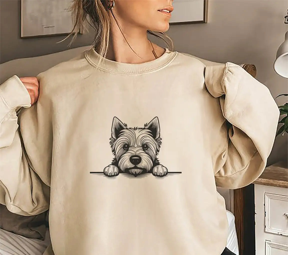 West Highland White Terrier Peeking Over Wall SVG SVG