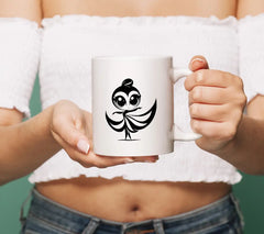 Whimsical  Bird with Big Eyes SVG Vector Illustration SVG