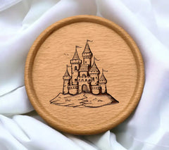 Whimsical  Castle Hill SVG - Intricate Turrets & Flags SVG