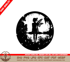 Whimsical Firefly Fairy Digital Design Cut File in SVG, PNG, JPG, AI, PDF, DXF, EPS and WebP Formats 
