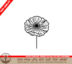 Whimsical Poppy Digital Design SVG 
