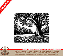 Whispering Tree Meadow SVG PNG JPG AI PDF DXF EPS  WebP Digital Cut File 
