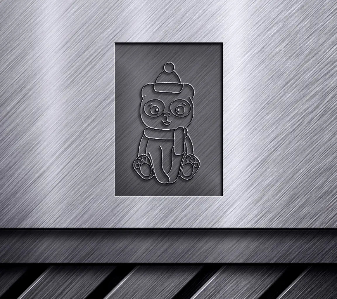  Panda with Hat & Scarf SVG - Chalk Drawing Design SVG