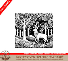 Wilderness Stag Watch SVG PNG JPG AI PDF DXF EPS and WebP Digital Download 
