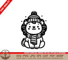 Winter Lion Gathering Digital Design Files (SVG, PNG, JPG, AI, PDF, DXF, EPS, WebP) 
