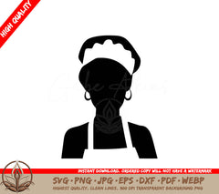 Woman Baker Silhouette - Digital Design in Multiple File Formats (SVG, PNG, JPG, AI, PDF, DXF, EPS, WebP) 
