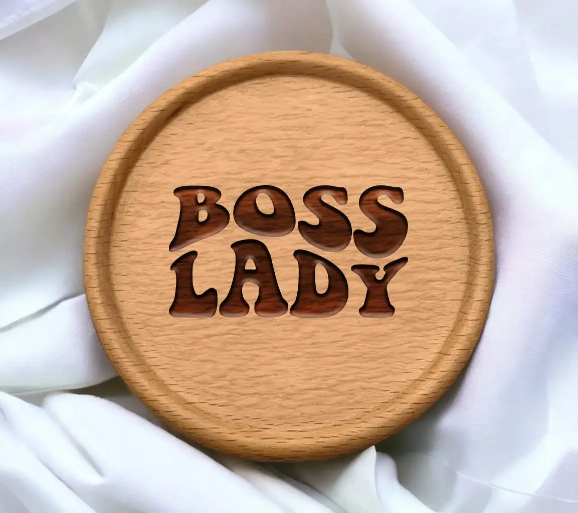 Boss Lady SVG Design - Black Text on White Background SVG