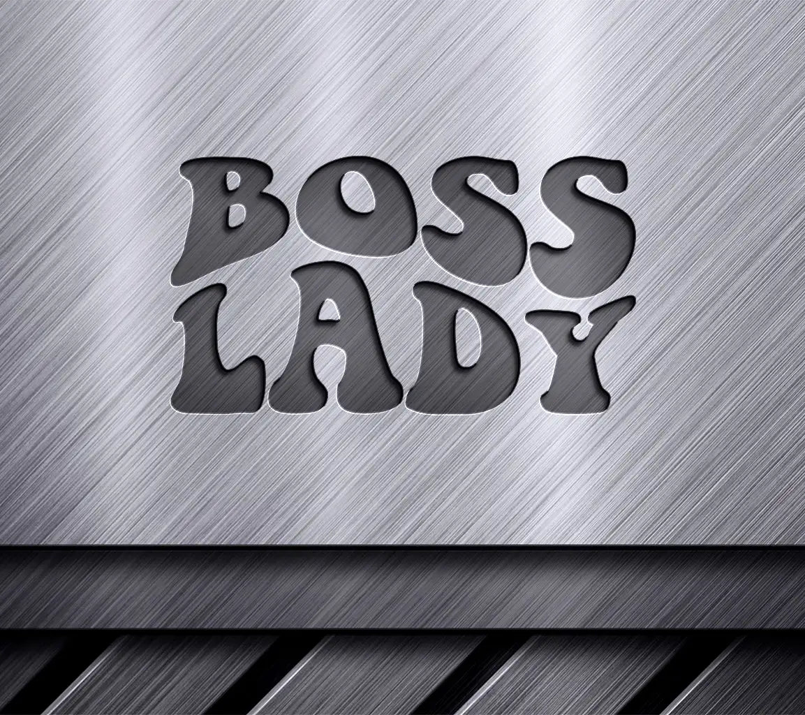 Boss Lady SVG Design - Black Text on White Background SVG