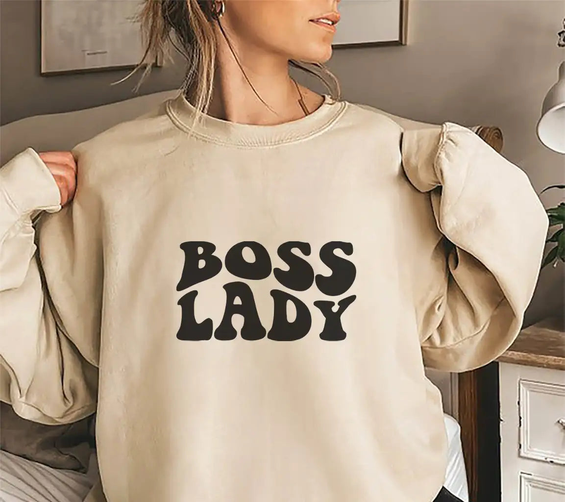 Boss Lady SVG Design - Black Text on White Background SVG