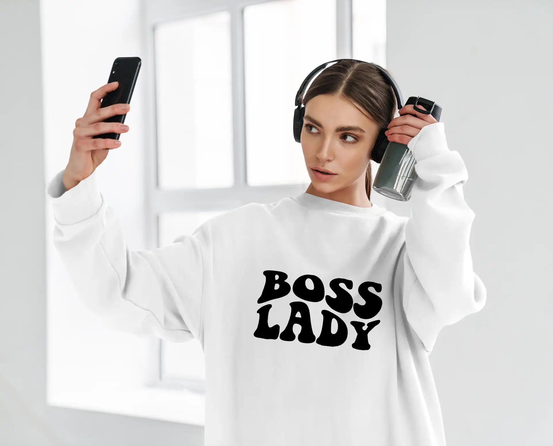 Boss Lady SVG Design - Black Text on White Background SVG