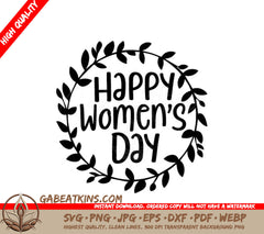  Wreath Silhouette - Happy Womens Day SVG Design SVG