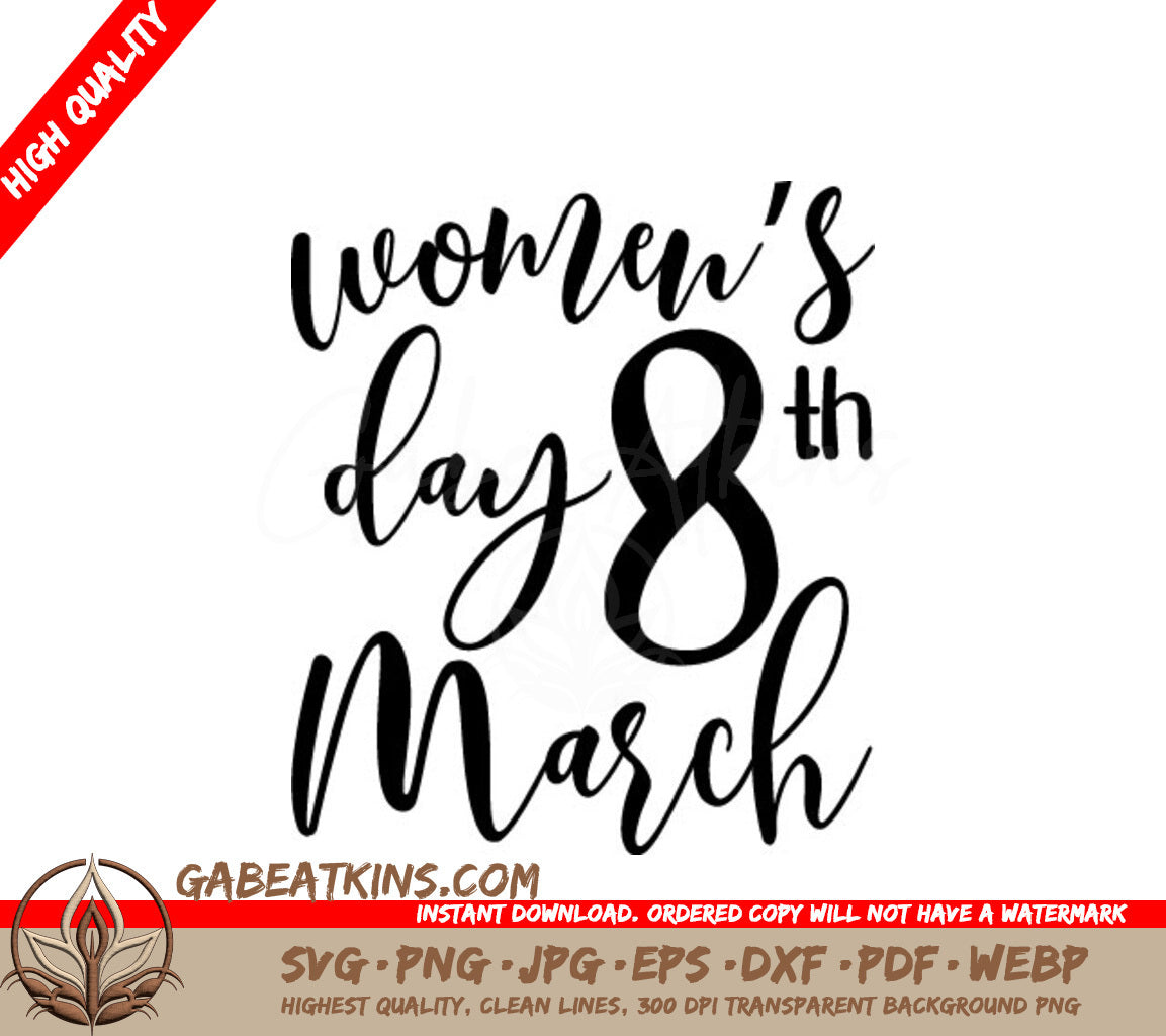 Womens Day 8th March  SVG Design SVG
