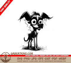 Zombified Pooch SVG  Dog with Big Eyes Emblem SVG