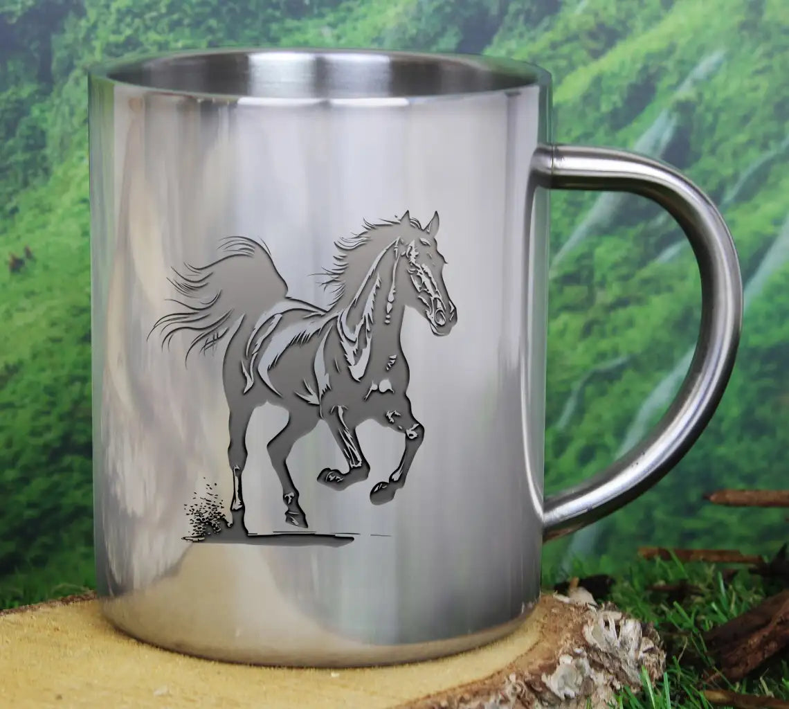 A Black And White Drawing Of A Horse With A Black And White Background