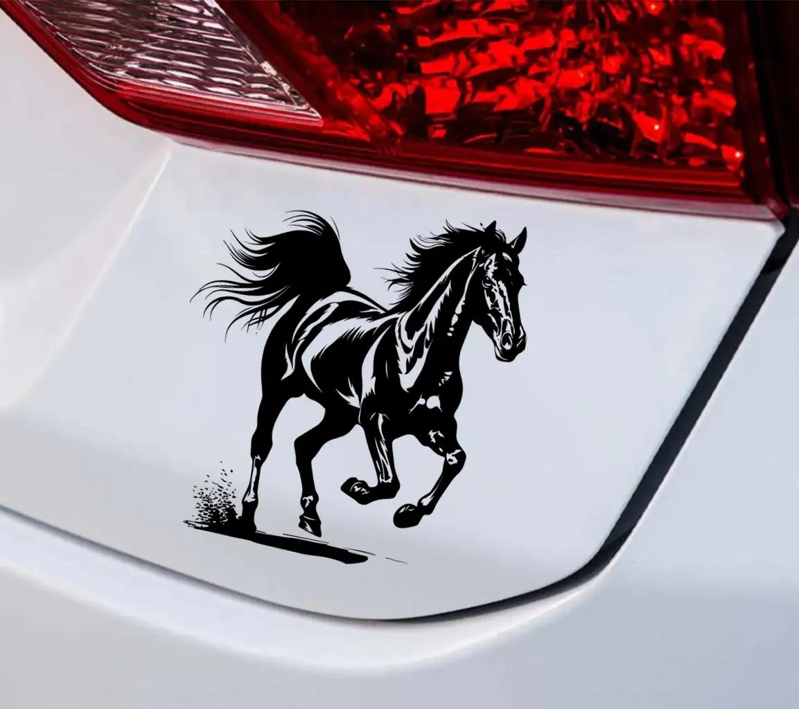 A Black And White Drawing Of A Horse With A Black And White Background