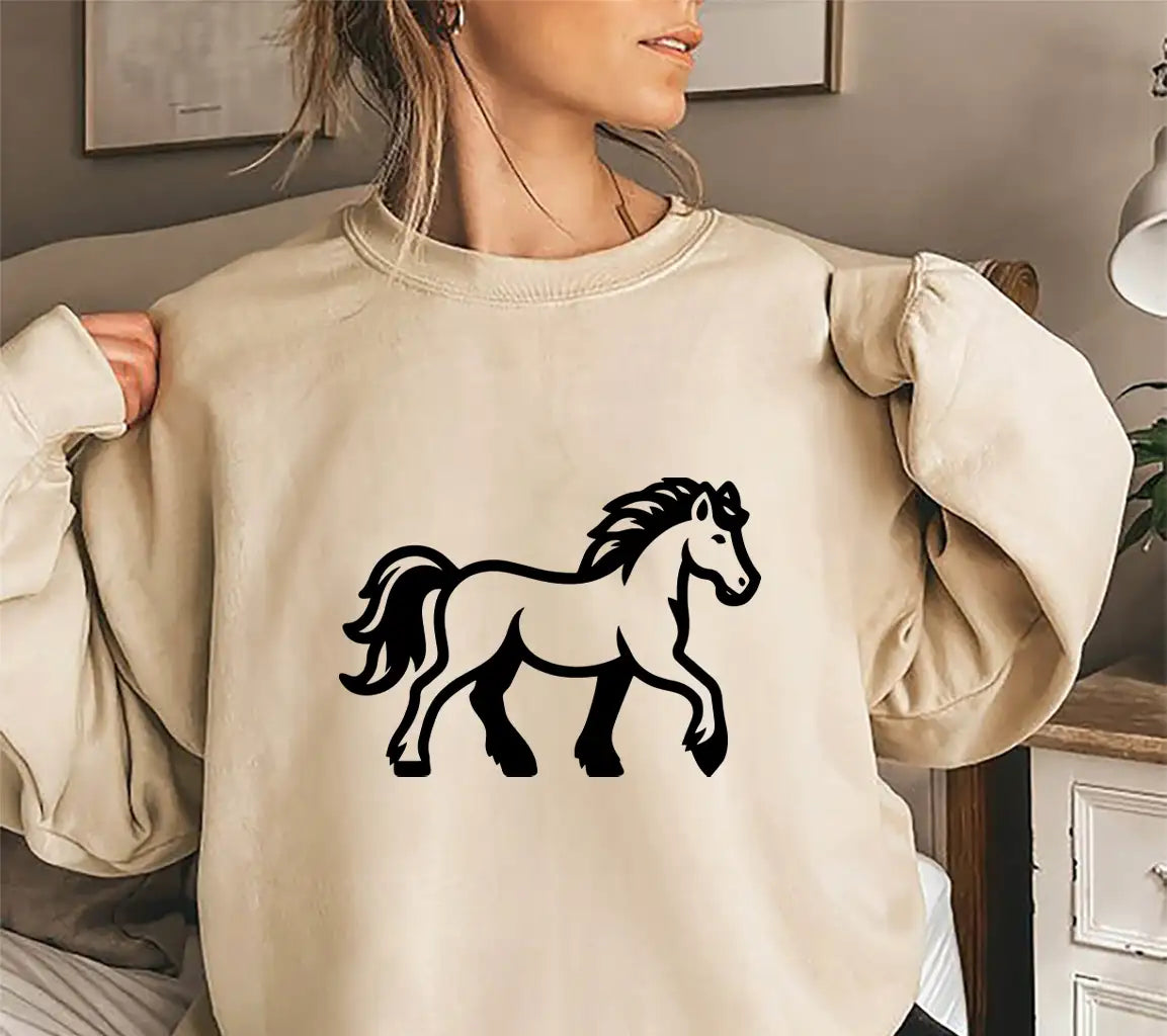 A Black And White Drawing Of A Horse With A Tail And Tail