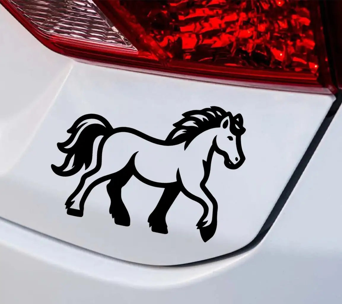 A Black And White Drawing Of A Horse With A Tail And Tail