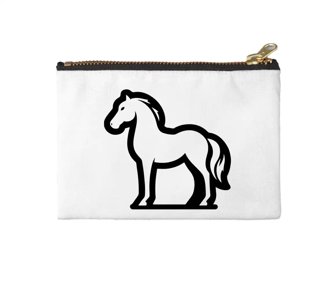 A Black And White Drawing Of A Horse With A White Mane