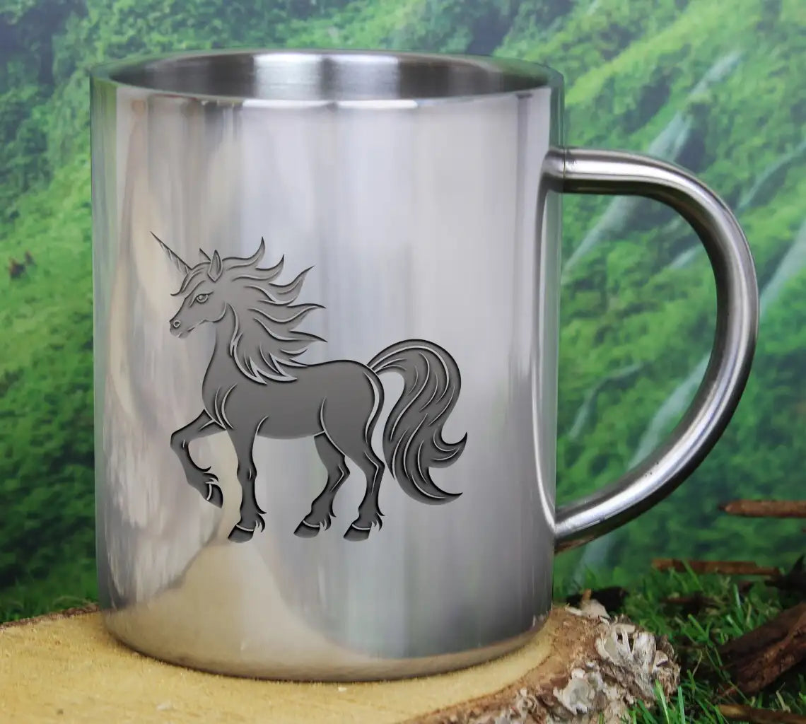 A Black And White Drawing Of A Unicorn With A Black Tail